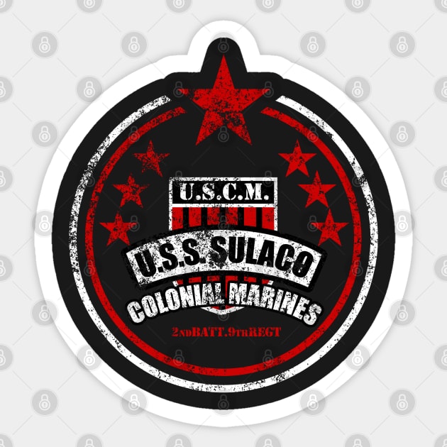 USCM Colonial Marines USS Sulaco Sticker by Meta Cortex